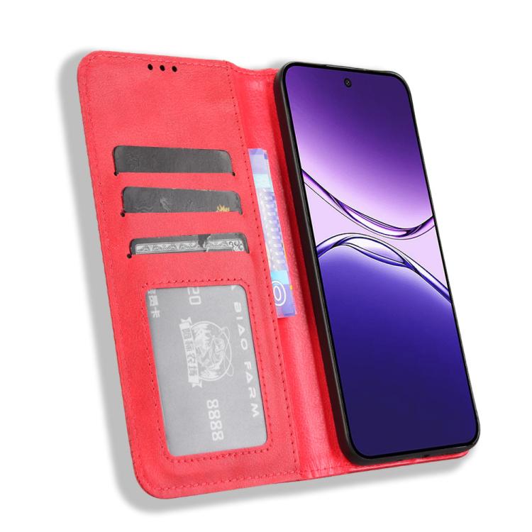 For OPPO F29 5G Global Magnetic Buckle Retro Texture Leather Phone Case