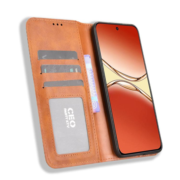 For OPPO F29 Pro 5G Magnetic Buckle Retro Texture Leather Phone Case