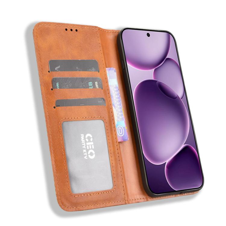 For OPPO Find X8s+ 5G Magnetic Buckle Retro Texture Leather Phone Case