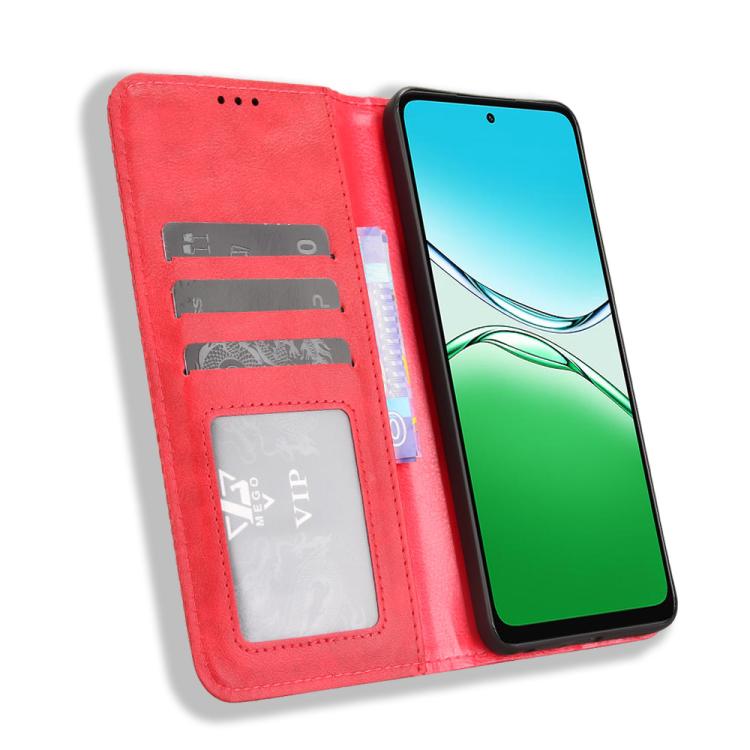 For OPPO A5 4G / 5G Global Magnetic Buckle Retro Texture Leather Phone Case