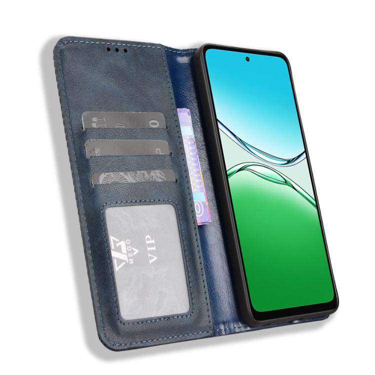 For OPPO A5 4G / 5G Global Magnetic Buckle Retro Texture Leather Phone Case