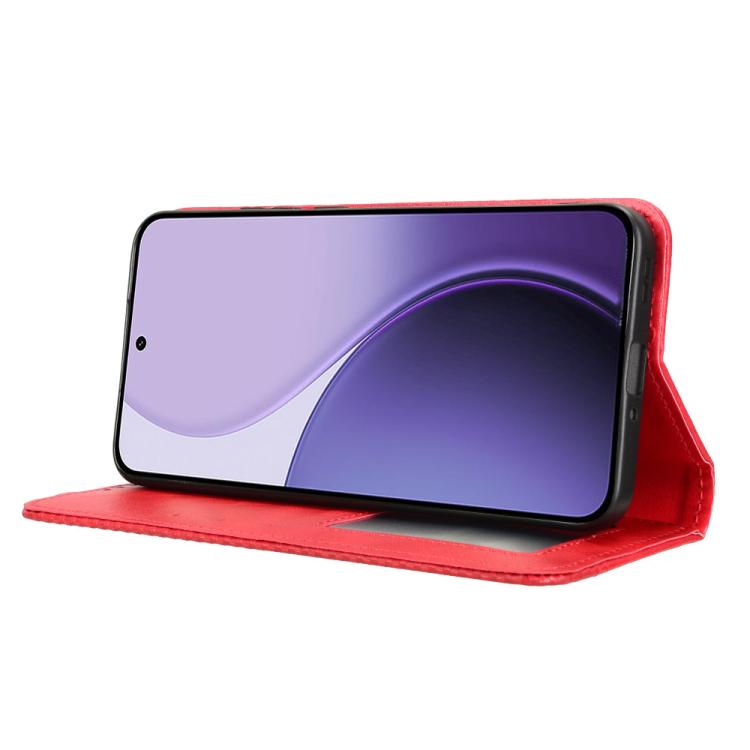 For OPPO Reno14 5G Global Magnetic Buckle Retro Texture Leather Phone Case