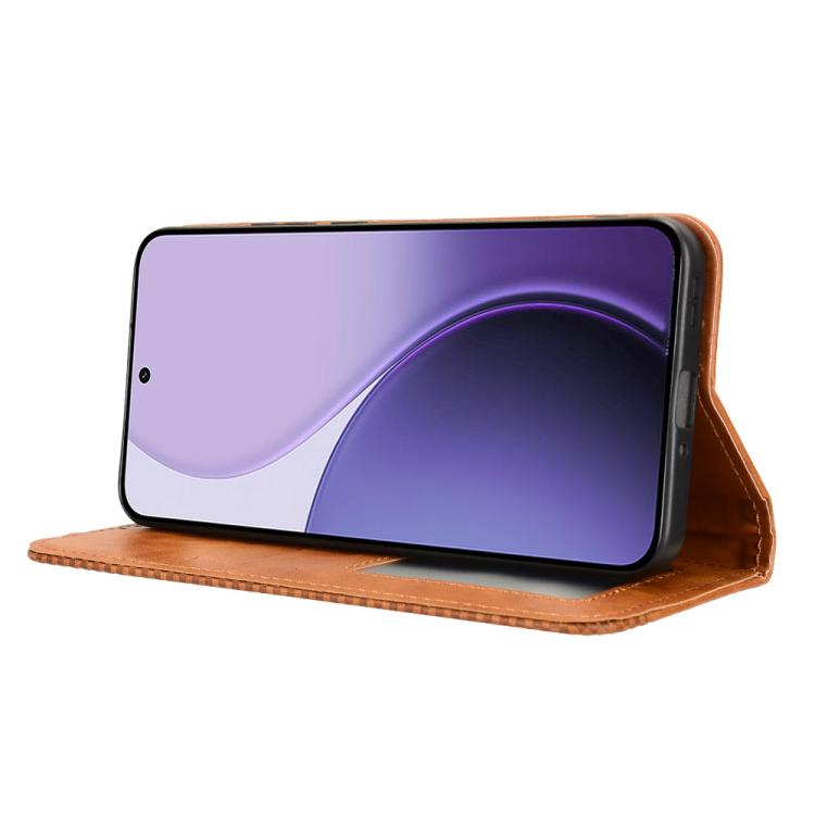 For OPPO Reno14 5G Global Magnetic Buckle Retro Texture Leather Phone Case