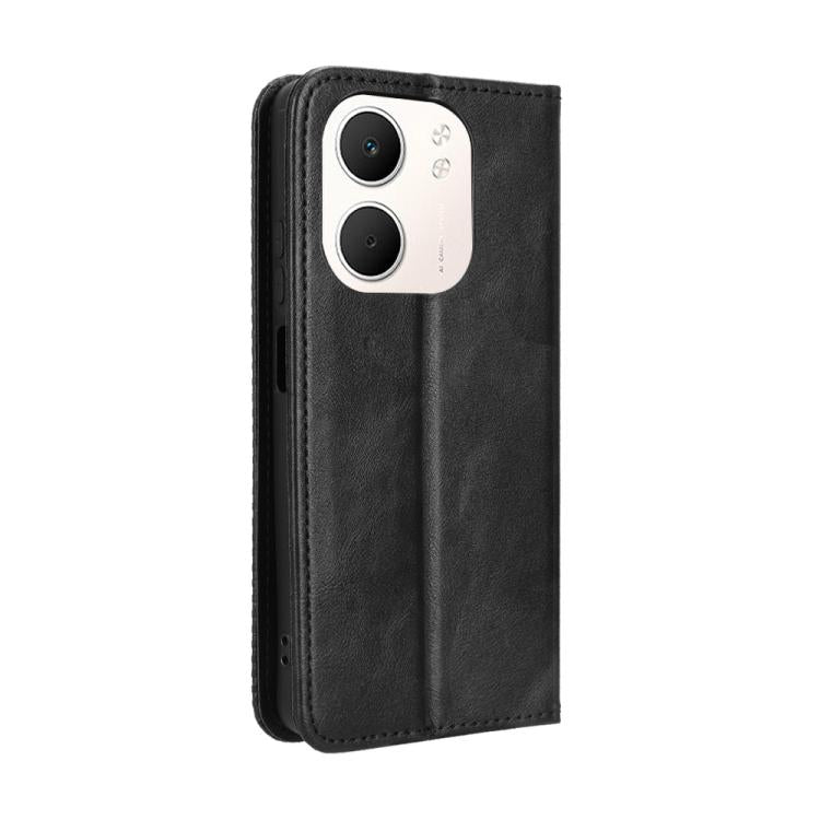 For OPPO A5x 4G / 5G Global Magnetic Buckle Retro Texture Leather Phone Case