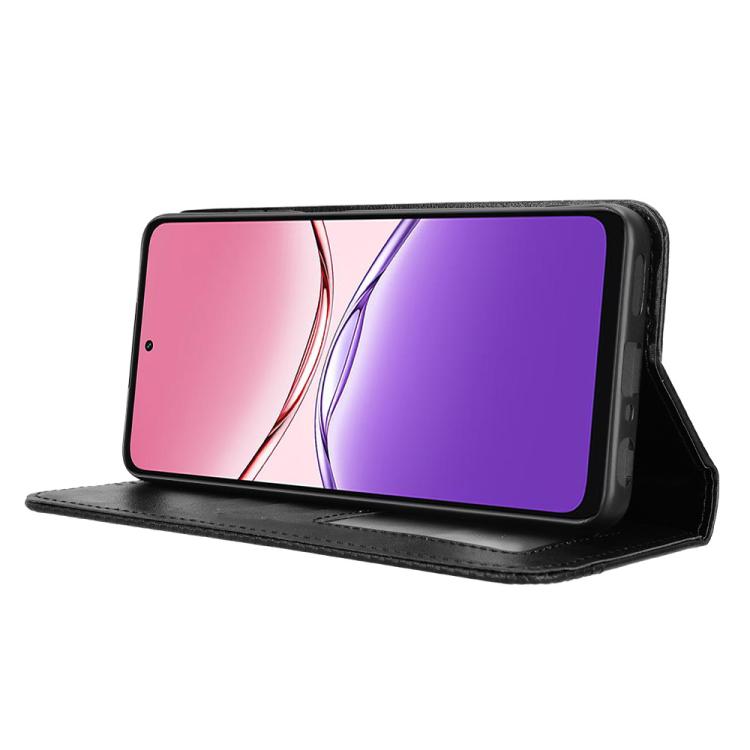 For OPPO A5x 4G / 5G Global Magnetic Buckle Retro Texture Leather Phone Case