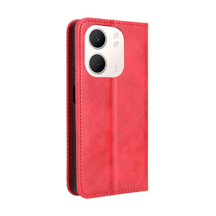 For OPPO A5x 4G / 5G Global Magnetic Buckle Retro Texture Leather Phone Case