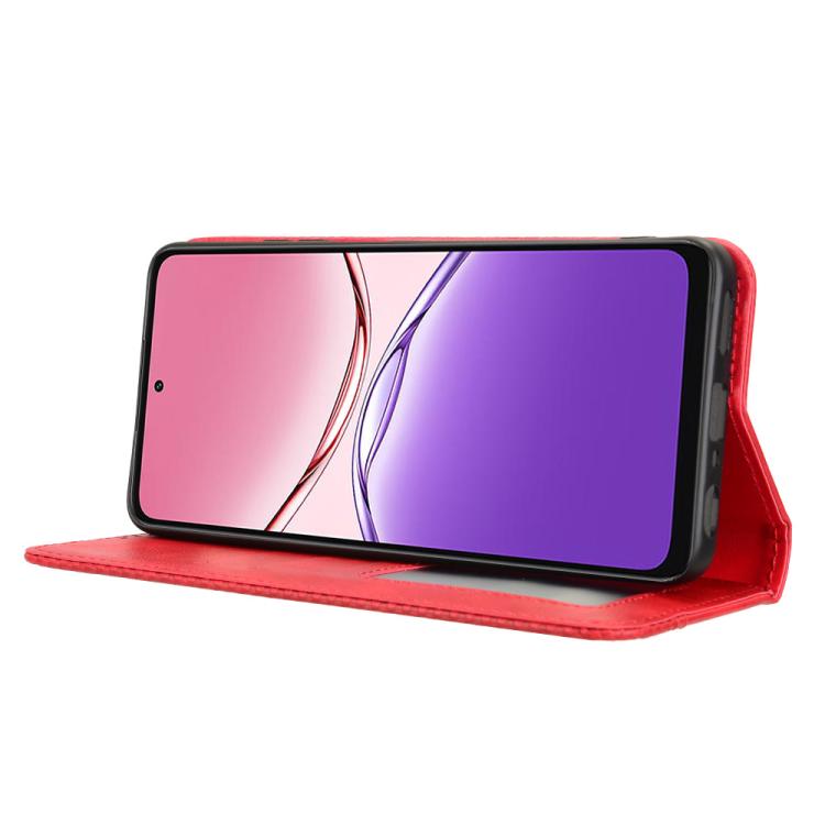 For OPPO A5x 4G / 5G Global Magnetic Buckle Retro Texture Leather Phone Case
