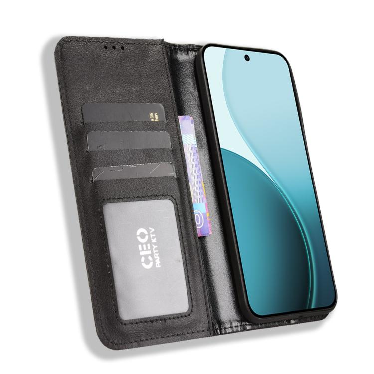 For OPPO Reno14 F 5G Magnetic Buckle Retro Texture Leather Phone Case