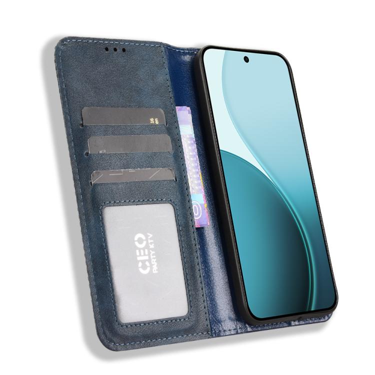 For OPPO Reno14 F 5G Magnetic Buckle Retro Texture Leather Phone Case