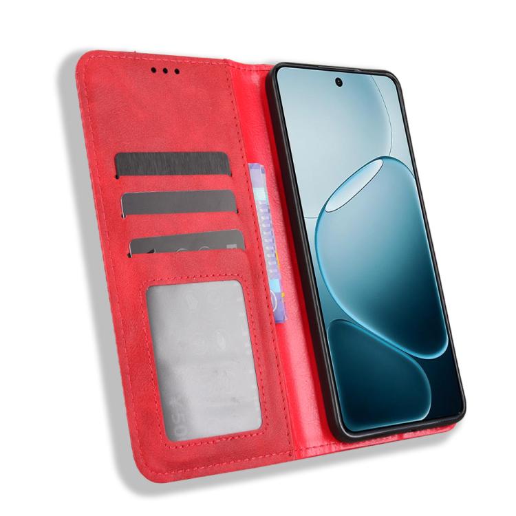 For OPPO A6 Max 5G / F31 Pro+ 5G Magnetic Buckle Retro Texture Leather Phone Case