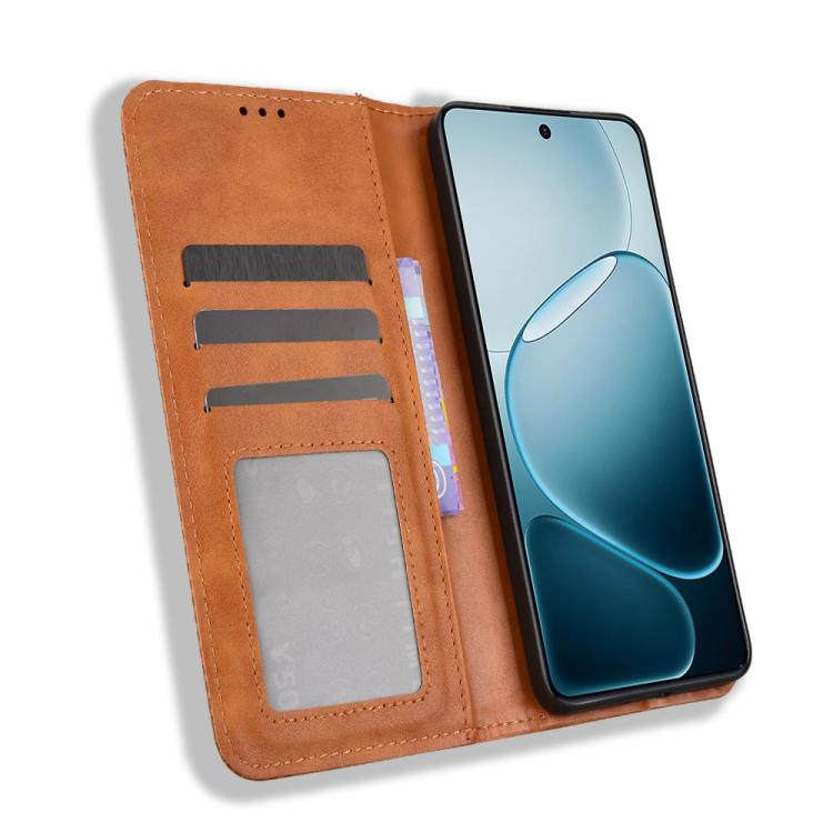 For OPPO A6 Max 5G / F31 Pro+ 5G Magnetic Buckle Retro Texture Leather Phone Case