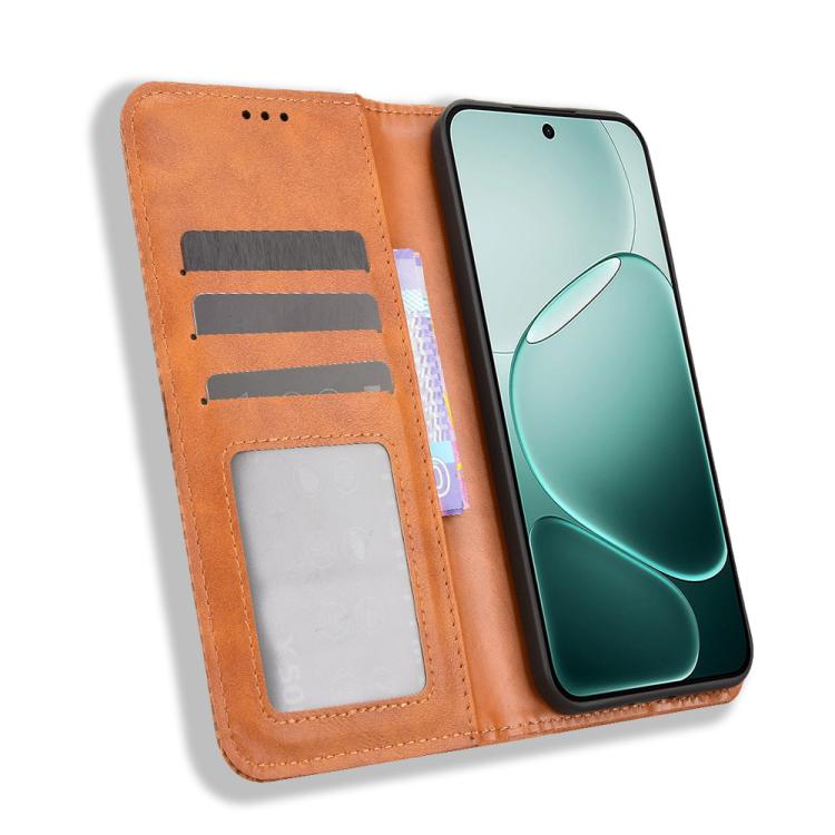 For OPPO A6 Pro 4G / 5G Global / F31 5G Magnetic Buckle Retro Texture Leather Phone Case