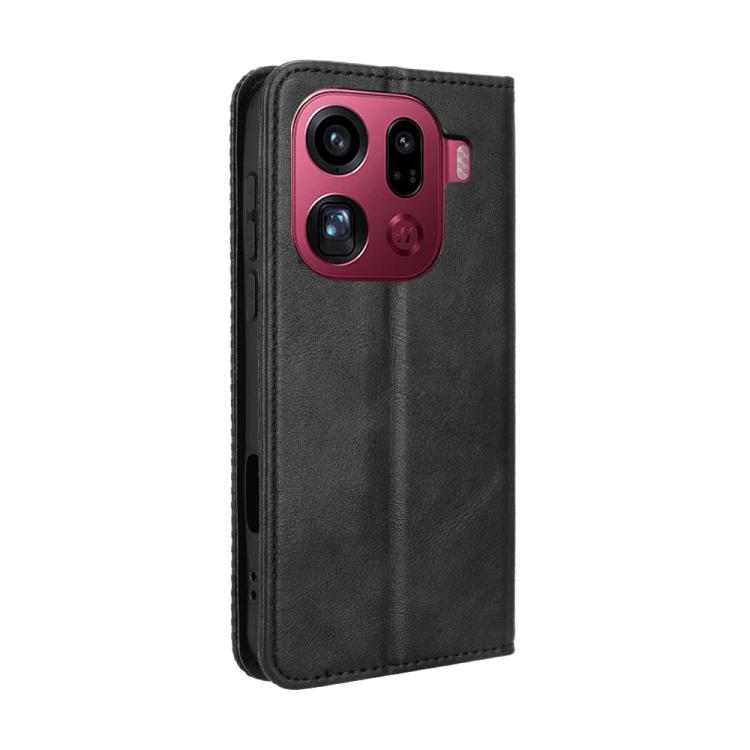 For OPPO Find X9 Pro Magnetic Buckle Retro Texture Leather Phone Case