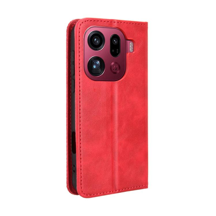 For OPPO Find X9 Pro Magnetic Buckle Retro Texture Leather Phone Case