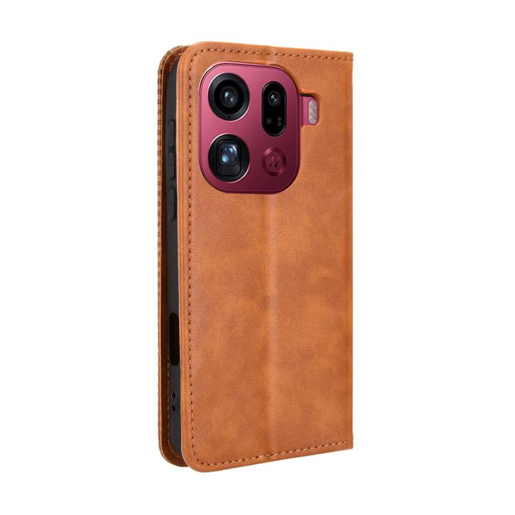 For OPPO Find X9 Pro Magnetic Buckle Retro Texture Leather Phone Case