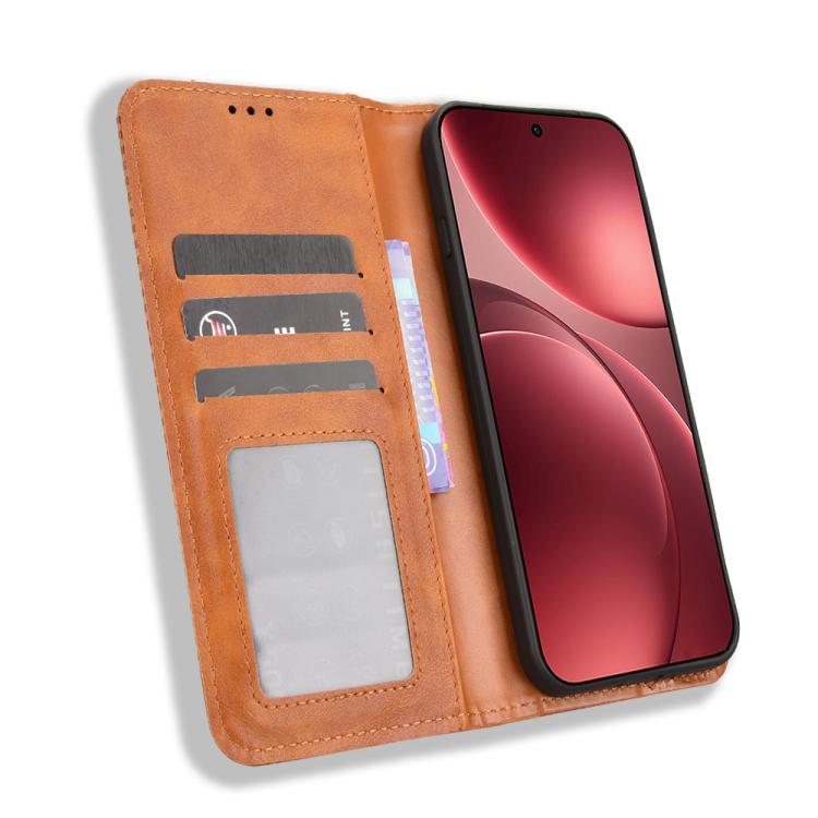 For OPPO Find X9 Pro Magnetic Buckle Retro Texture Leather Phone Case