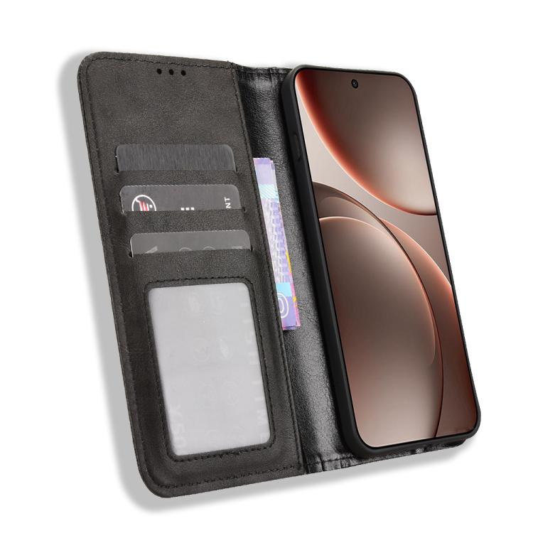 For OPPO Find X9 Magnetic Buckle Retro Texture Leather Phone Case