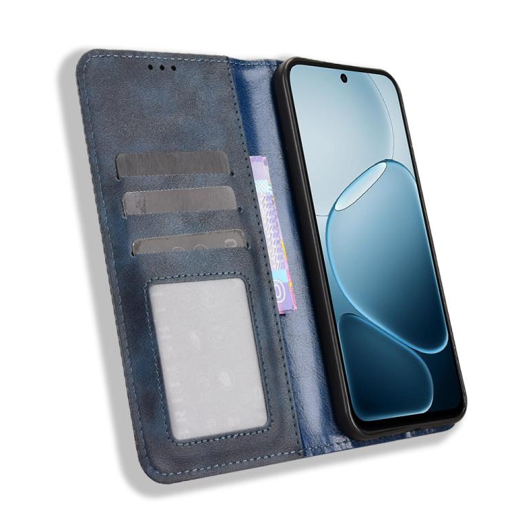 For OPPO A6x 5G / 4G Magnetic Buckle Retro Texture Leather Phone Case