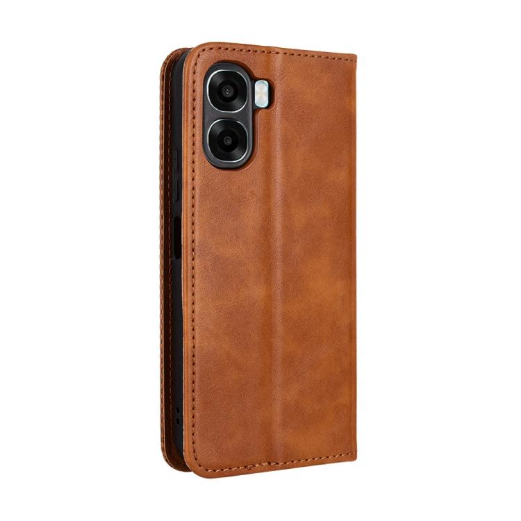 For OPPO A6x 5G / 4G Magnetic Buckle Retro Texture Leather Phone Case