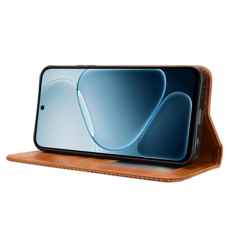 For OPPO A6x 5G / 4G Magnetic Buckle Retro Texture Leather Phone Case