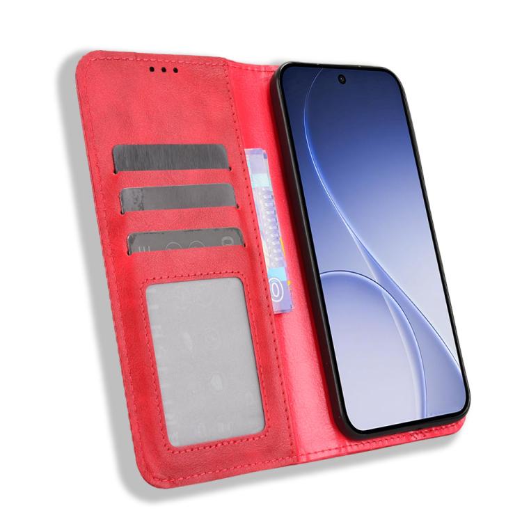 For OPPO Reno15 5G Global / 15c Magnetic Buckle Retro Texture Leather Phone Case