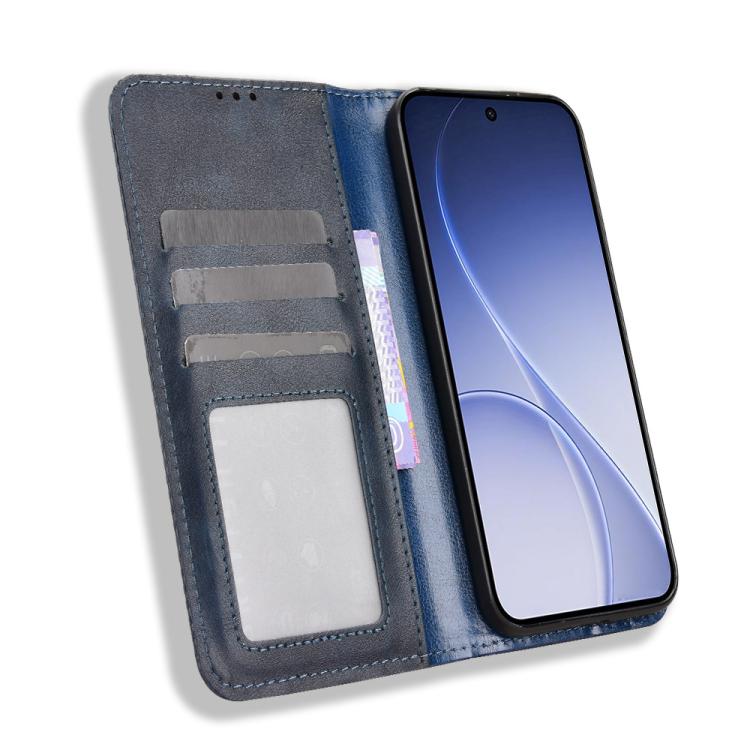For OPPO Reno15 5G Global / 15c Magnetic Buckle Retro Texture Leather Phone Case