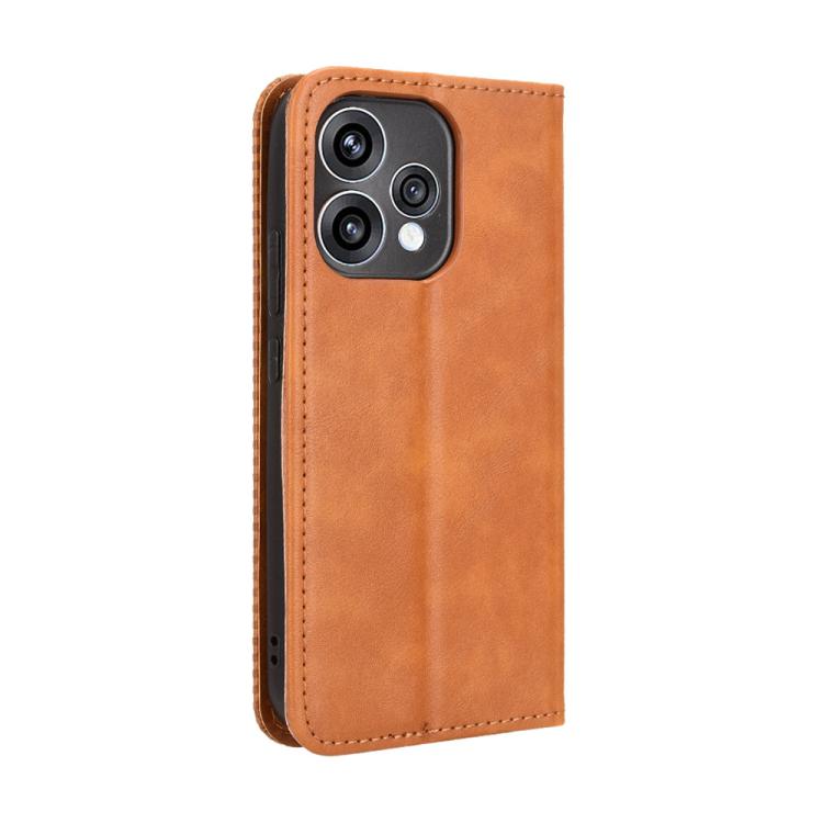 For OPPO Reno15 5G Global / 15c Magnetic Buckle Retro Texture Leather Phone Case