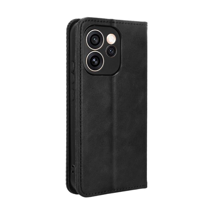 For OPPO Reno15 Pro Max 5G Global Magnetic Buckle Retro Texture Leather Phone Case