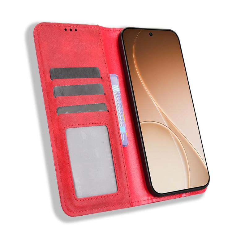 For OPPO Reno15 Pro Max 5G Global Magnetic Buckle Retro Texture Leather Phone Case