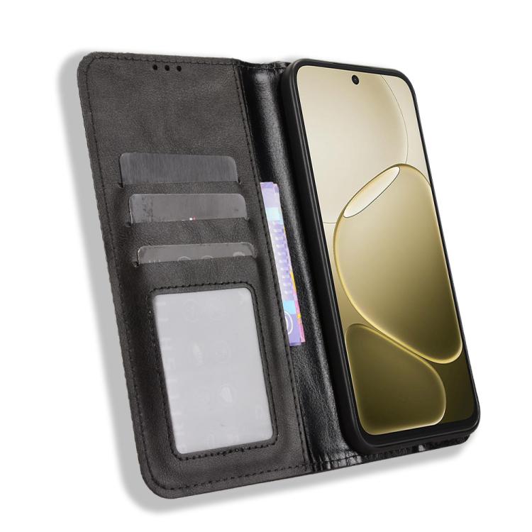 For OPPO A6s 5G / A6 5G Global Magnetic Buckle Retro Texture Leather Phone Case