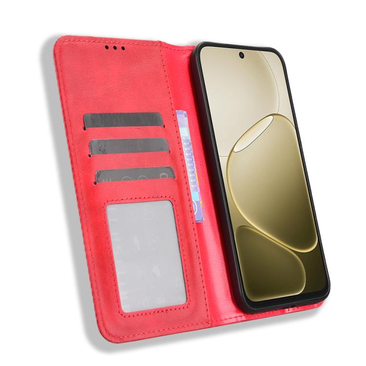 For OPPO A6s 5G / A6 5G Global Magnetic Buckle Retro Texture Leather Phone Case