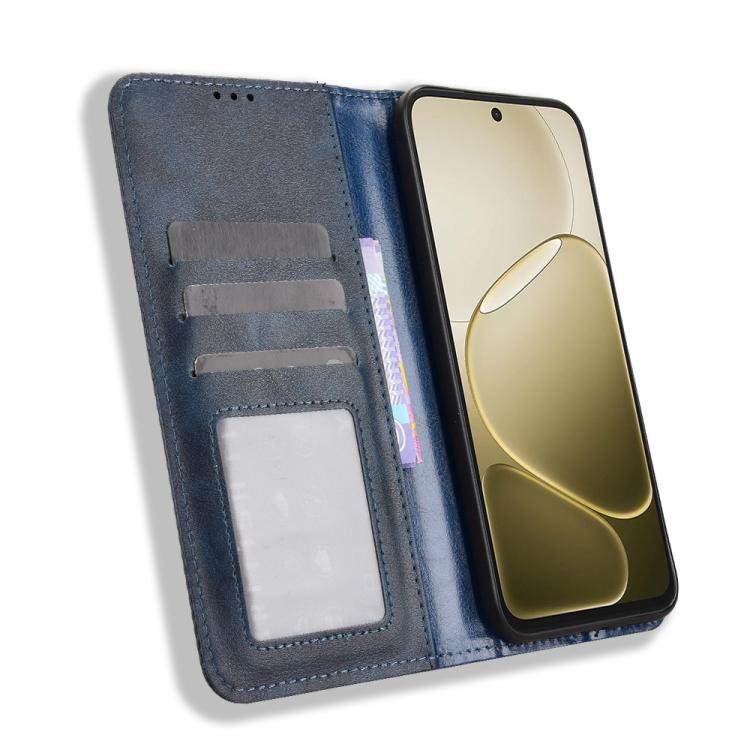 For OPPO A6s 5G / A6 5G Global Magnetic Buckle Retro Texture Leather Phone Case