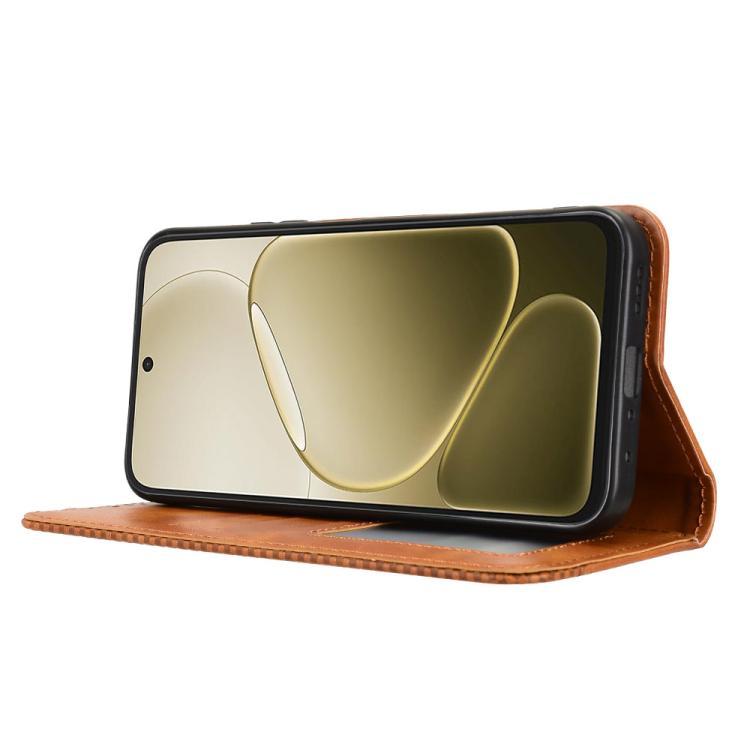 For OPPO A6s 5G / A6 5G Global Magnetic Buckle Retro Texture Leather Phone Case