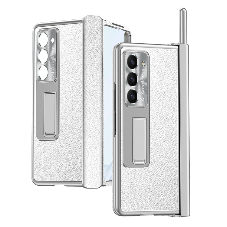 For Samsung Galaxy Z Fold5 Litchi Pattern Magnetic Shell Film Integrated Shockproof Phone Case
