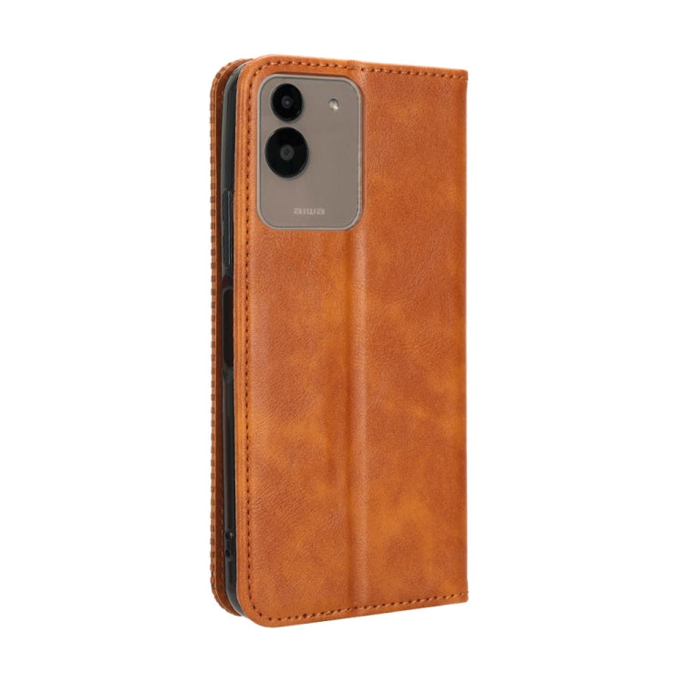 For Aiwa Phone B-2 JA3-SMP0602 Magnetic Buckle Retro Texture Leather Phone Case