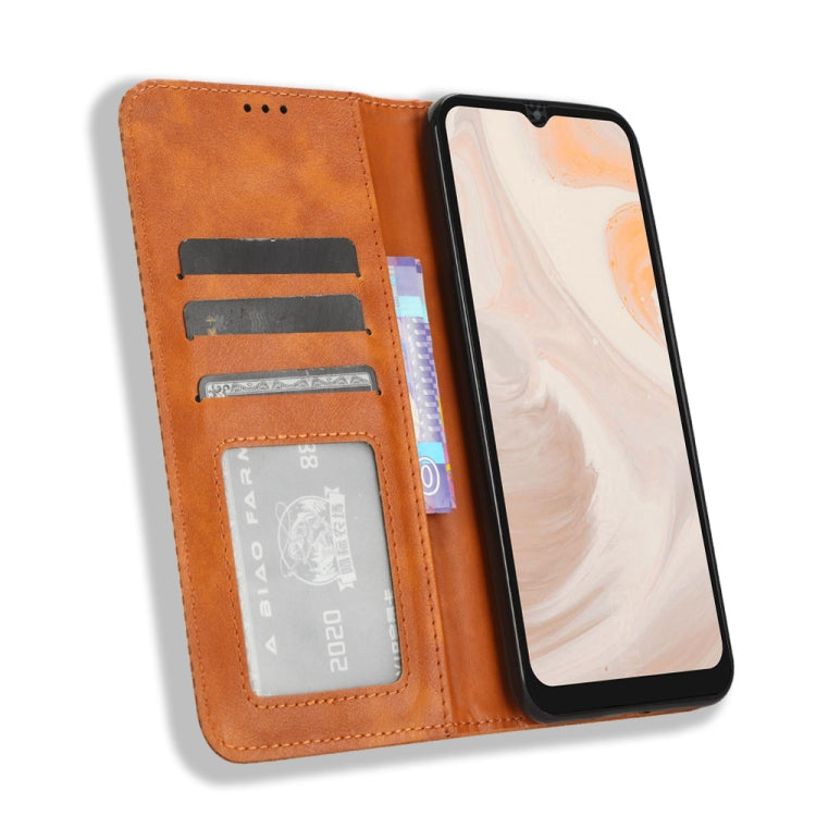 For Aiwa Phone B-2 JA3-SMP0602 Magnetic Buckle Retro Texture Leather Phone Case