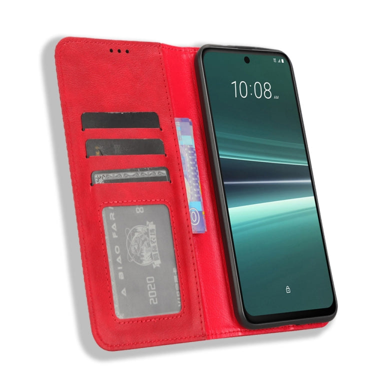 For HTC U23 / U23 Pro Magnetic Buckle Retro Texture Leather Phone Case