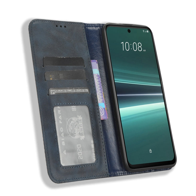 For HTC U23 / U23 Pro Magnetic Buckle Retro Texture Leather Phone Case