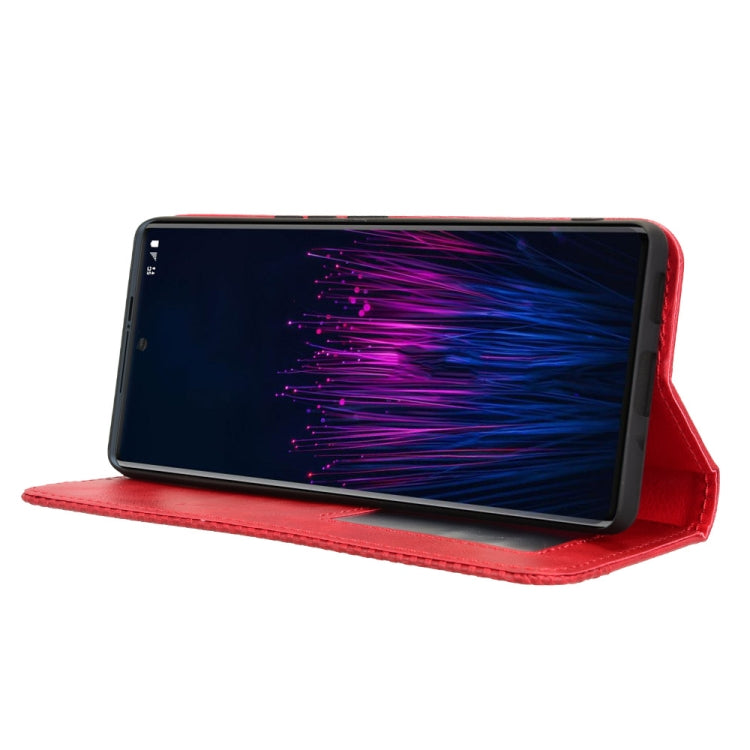 For HTC U24 Pro Magnetic Buckle Retro Texture Leather Phone Case