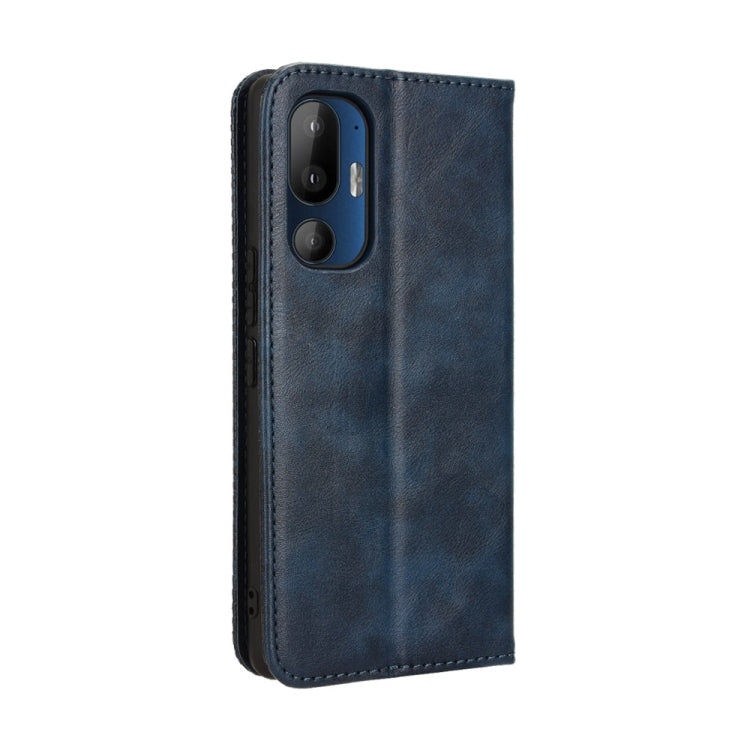 For HTC U24 Pro Magnetic Buckle Retro Texture Leather Phone Case