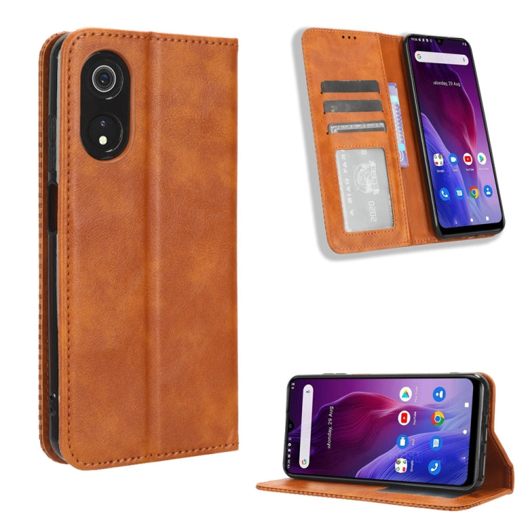 For Cubot P60 Magnetic Buckle Retro Texture Leather Phone Case