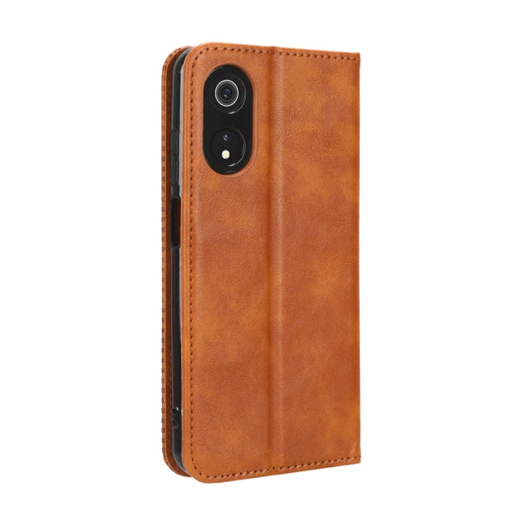 For Cubot P60 Magnetic Buckle Retro Texture Leather Phone Case