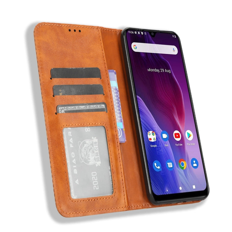 For Cubot P60 Magnetic Buckle Retro Texture Leather Phone Case