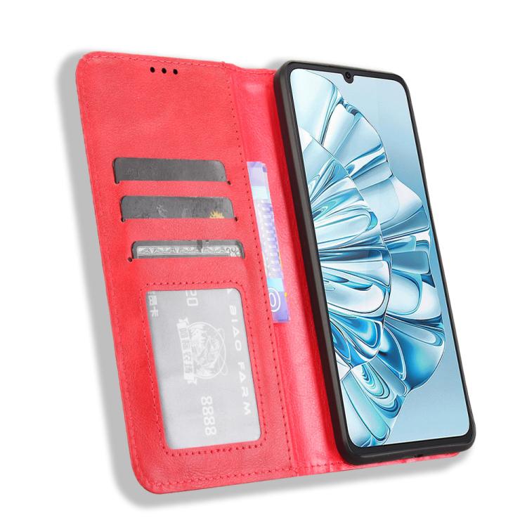 For Cubot A20 Magnetic Buckle Retro Texture Leather Phone Case