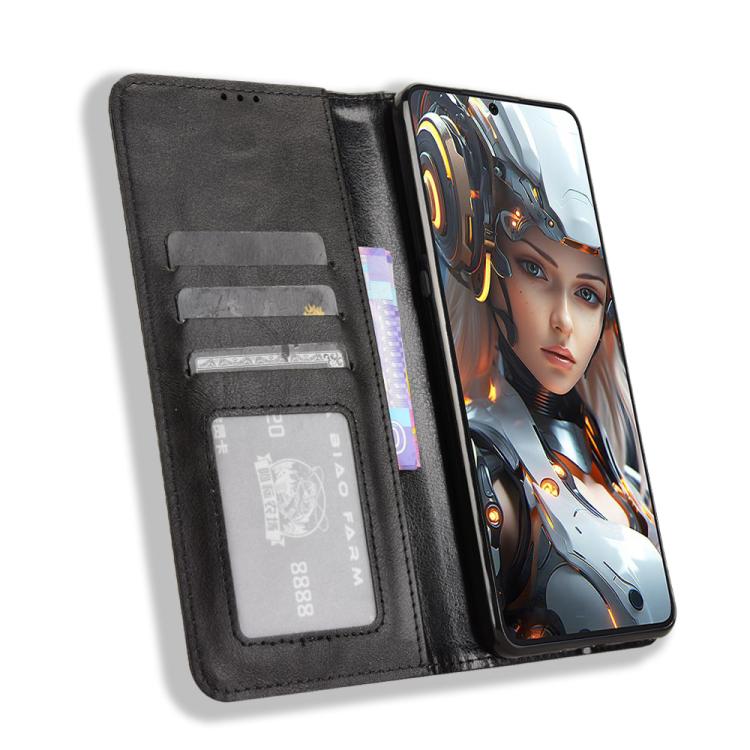 For Cubot Max 5 Magnetic Buckle Retro Texture Leather Phone Case