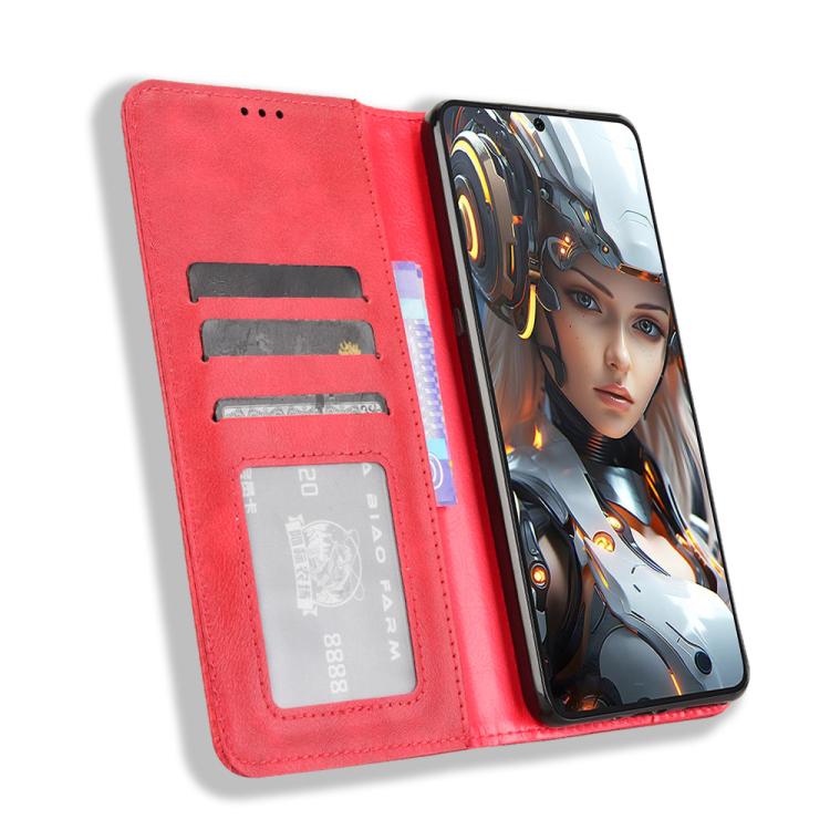 For Cubot Max 5 Magnetic Buckle Retro Texture Leather Phone Case