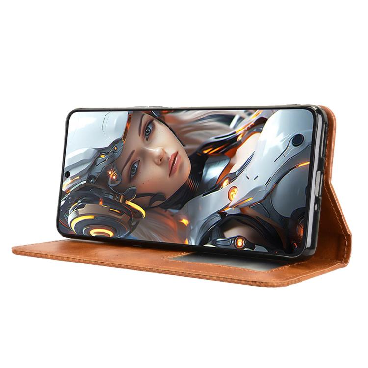 For Cubot Max 5 Magnetic Buckle Retro Texture Leather Phone Case