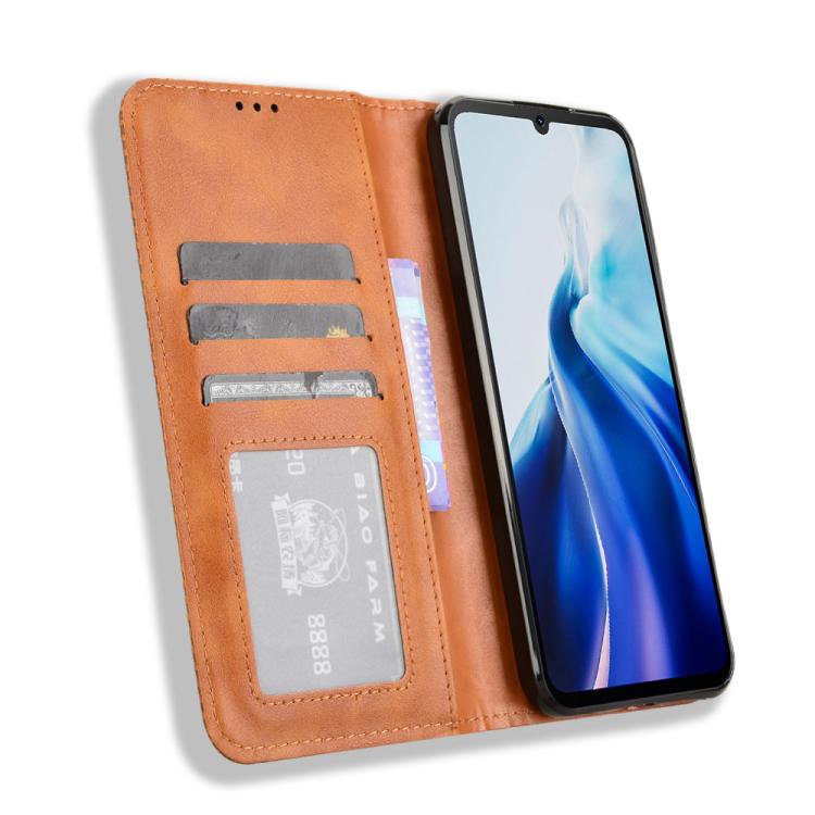 For Cubot A30 Magnetic Buckle Retro Texture Leather Phone Case