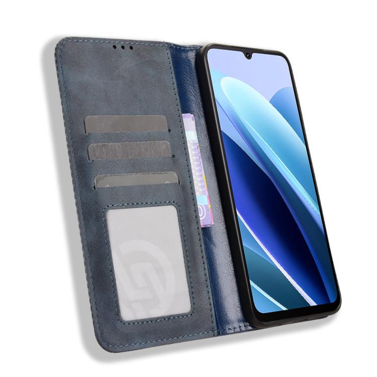 For Cubot A40 Magnetic Buckle Retro Texture Leather Phone Case
