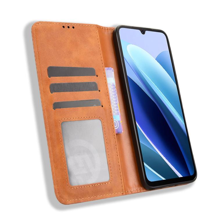 For Cubot A40 Magnetic Buckle Retro Texture Leather Phone Case
